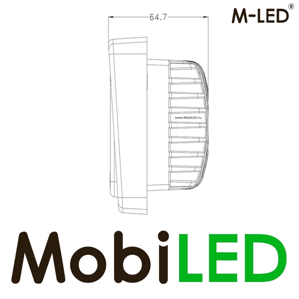 M-LED M-LED Tractor flush mounting headlight 40W (H4) (replacement unit Hella)