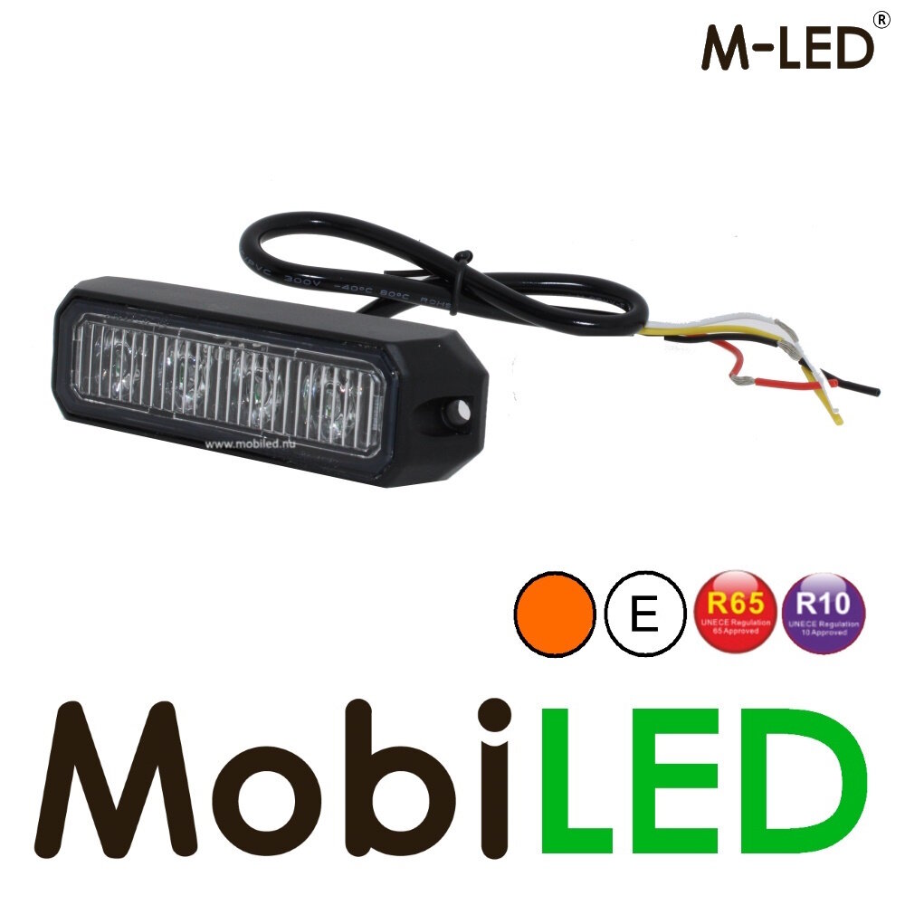 M-LED M-LED Flash ambre Pro 4 compact  12-24 volts 40cm E-marque
