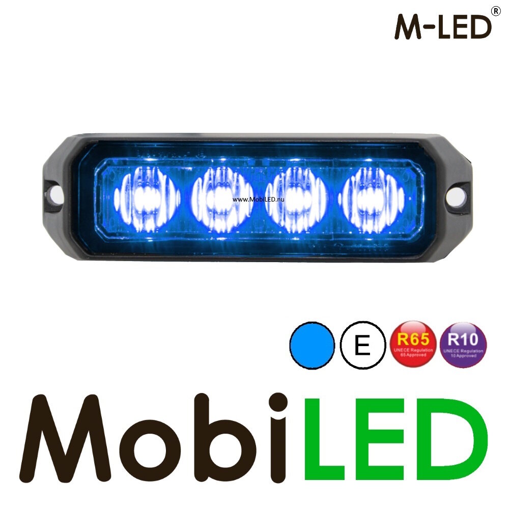 M-LED M-LED Flitser Blauw Pro 4 Compact R65 12-24 volt M-LED M-LED Flitser Blauw Pro 4 Compact R65 12-24 volt