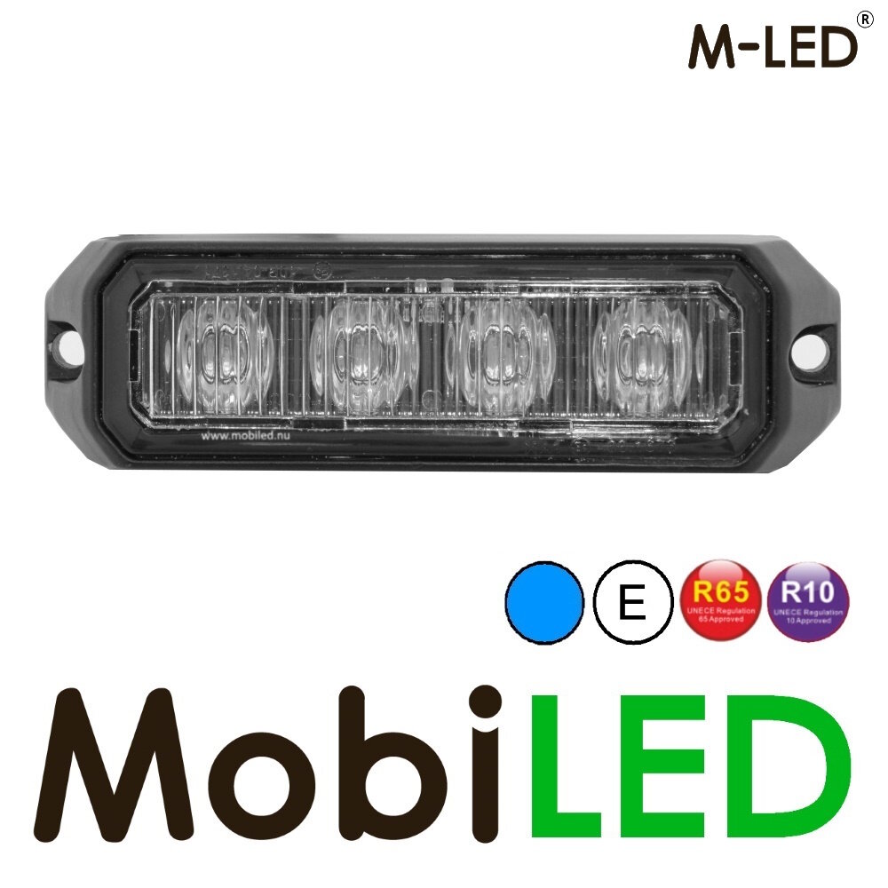 M-LED M-LED Flitser Blauw Pro 4 Compact R65 12-24 volt M-LED M-LED Flitser Blauw Pro 4 Compact R65 12-24 volt