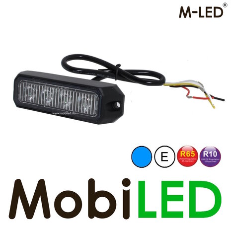 M-LED M-LED Flitser Blauw Pro 4 Compact R65 12-24 volt M-LED M-LED Flitser Blauw Pro 4 Compact R65 12-24 volt