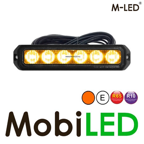 M-LED M-LED Flasher amber Pro 6 compact 12-24 volts 5m E-mark