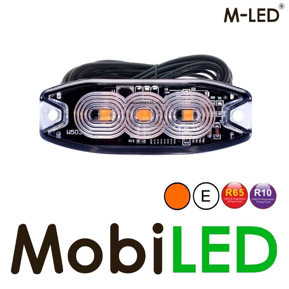 M-LED M-LED Flasheur ambre super mince 3 LED E-mark 5m