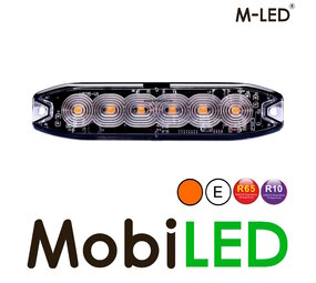 M-LED M-LED Super dunne flitser 6 leds amber  E-keur M-LED M-LED Super dunne flitser 6 leds amber  E-keur