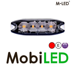 M-LED M-LED Superdunne  flitser 4 leds rood E-keur M-LED M-LED Superdunne  flitser 4 leds rood E-keur