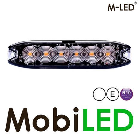 M-LED M-LED Supedunne flitser 6 leds wit E-keur M-LED M-LED Supedunne flitser 6 leds wit E-keur