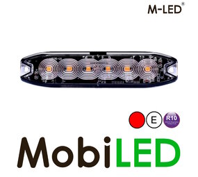 M-LED M-LED Superdunne flitser 6 leds rood E-keur M-LED M-LED Superdunne flitser 6 leds rood E-keur