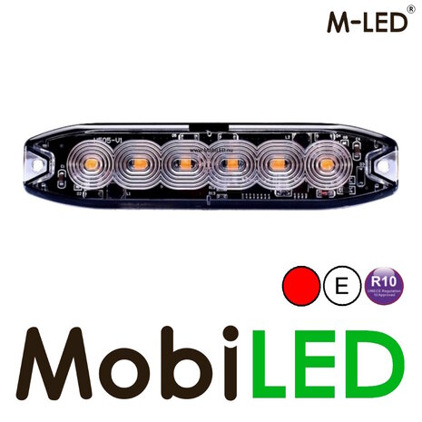 M-LED M-LED Super thin flasher 6 LEDs red E-mark