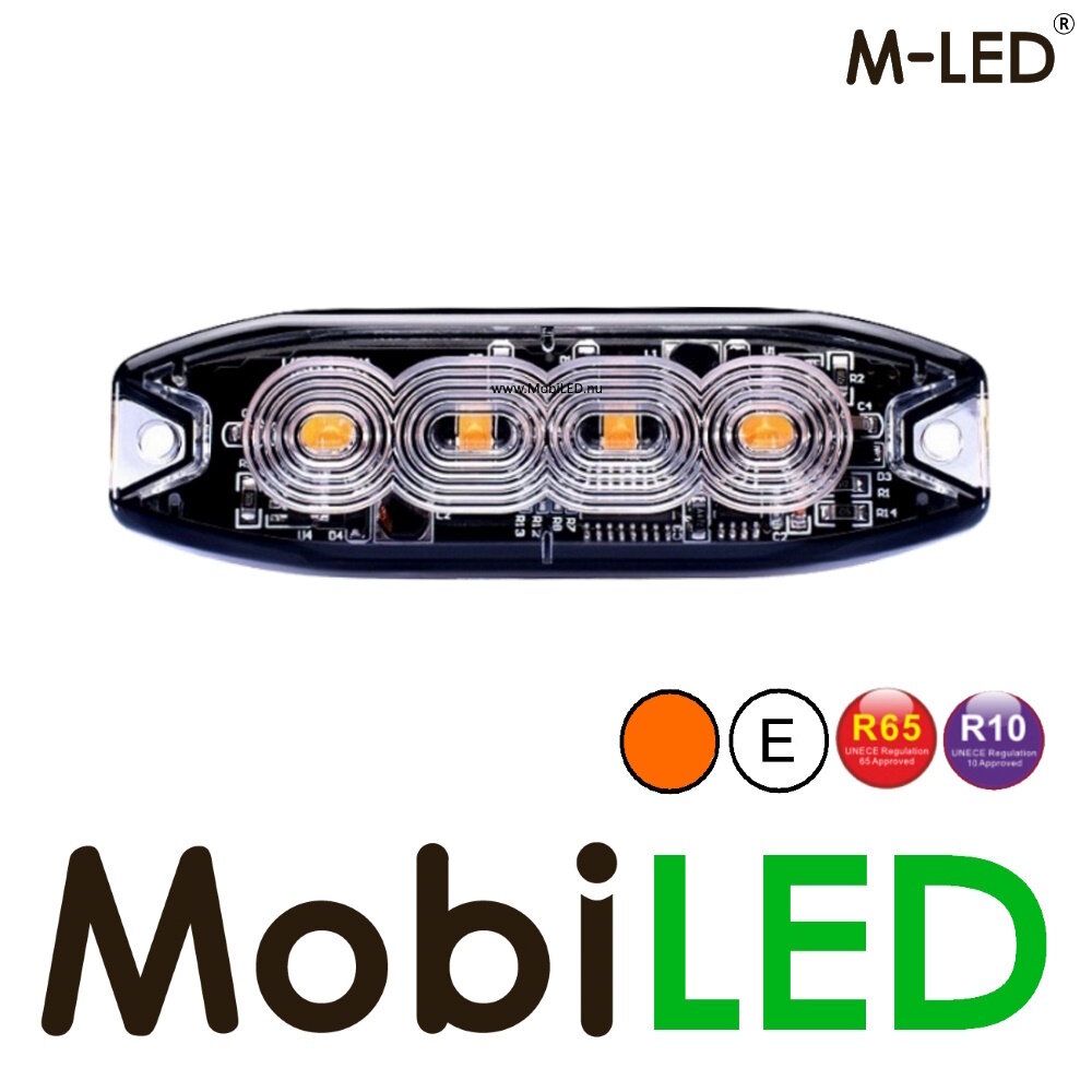 M-LED M-LED Super thin flasher 4 LEDs amber E-mark 5m M-LED M-LED Super thin flasher 4 LEDs amber E-mark 5m