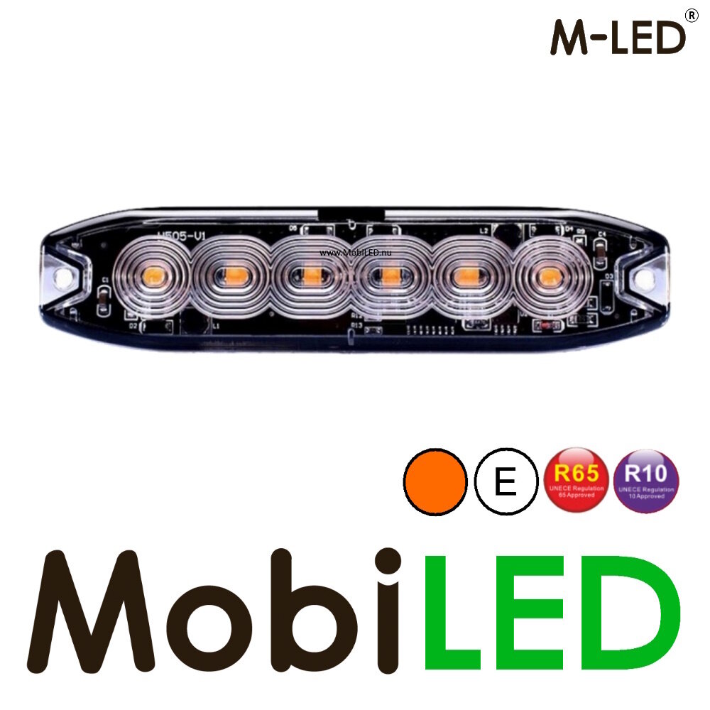 M-LED M-LED Super thin flasher 6 LEDs amber  E-mark 5m