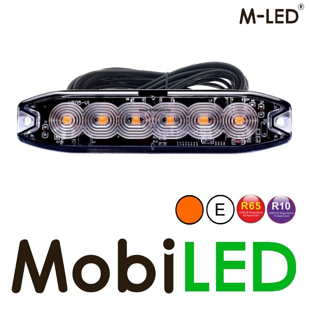 M-LED M-LED Super thin flasher 6 LEDs amber  E-mark 5m