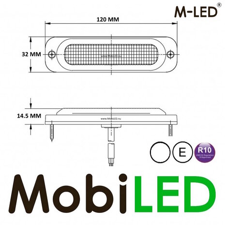 M-LED M-LED Flasher white ultra thin E-mark