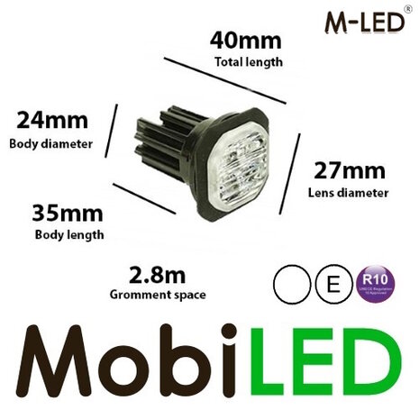 M-LED M-LED Hide away flitser wit inbouw E-keur M-LED M-LED Hide away flitser wit inbouw E-keur