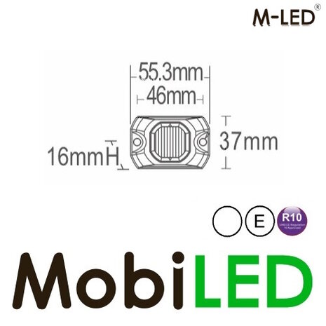 M-LED M-LED Hide away flitser wit opbouw E-keur M-LED M-LED Hide away flitser wit opbouw E-keur