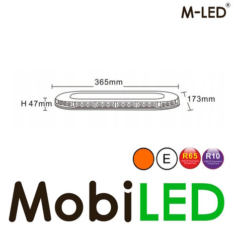 M-LED M-LED Flash bar roof set 126 watts Amber E-mark magnet