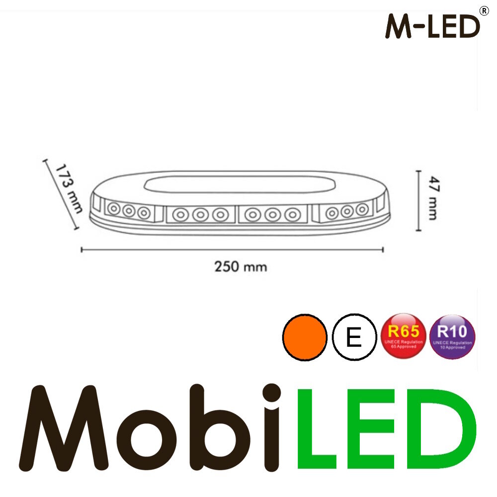 M-LED M-LED Flash bar roof set 90 watts Amber E-mark magnet
