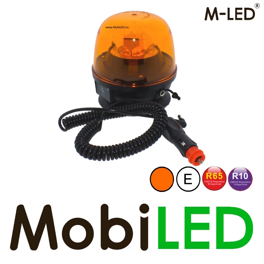 Rechargeable beacon / flasher lamp with magnetic base E-mark