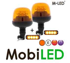 M-LED Set 2 zwaailampen 7 patronen + 2 flitsers Pro 4 Compact