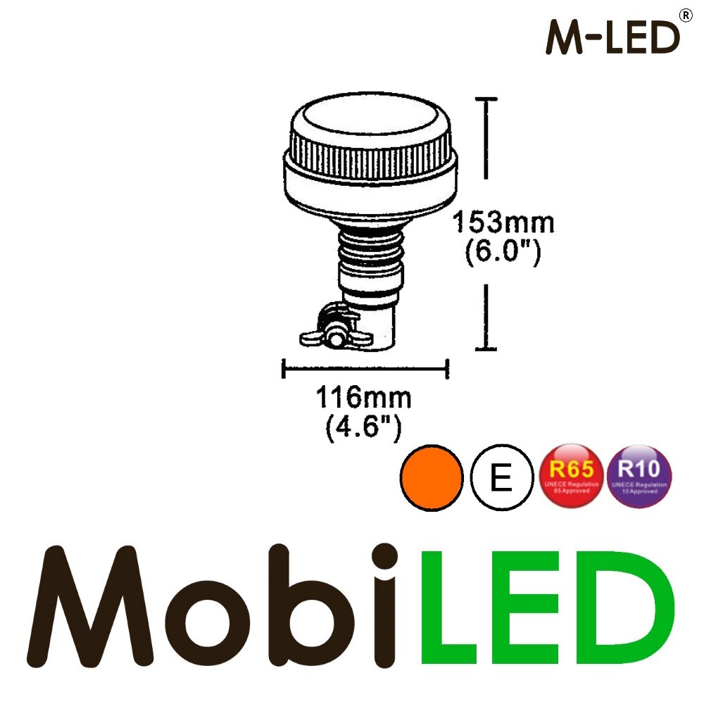 M-LED M-LED Balise rotative / lampe flash 12 watts DIN flex