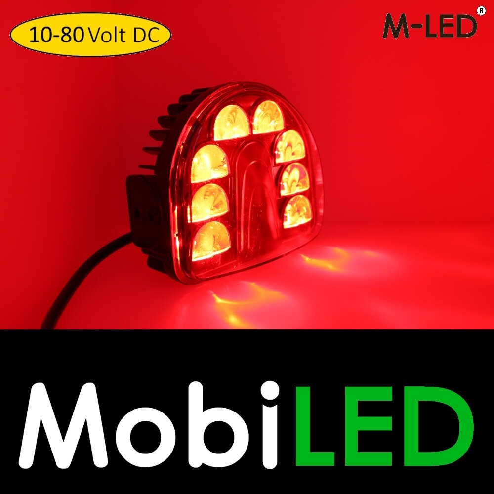 M-LED M-LED Lampe de sécurité 10-80 volts Rouge E-mark M-LED M-LED Lampe de sécurité 10-80 volts Rouge E-mark