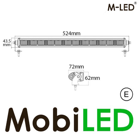 M-LED  M-LED Barre lumineuse avec feu de position 524mm E-marque M-LED  M-LED Barre lumineuse avec feu de position 524mm E-marque