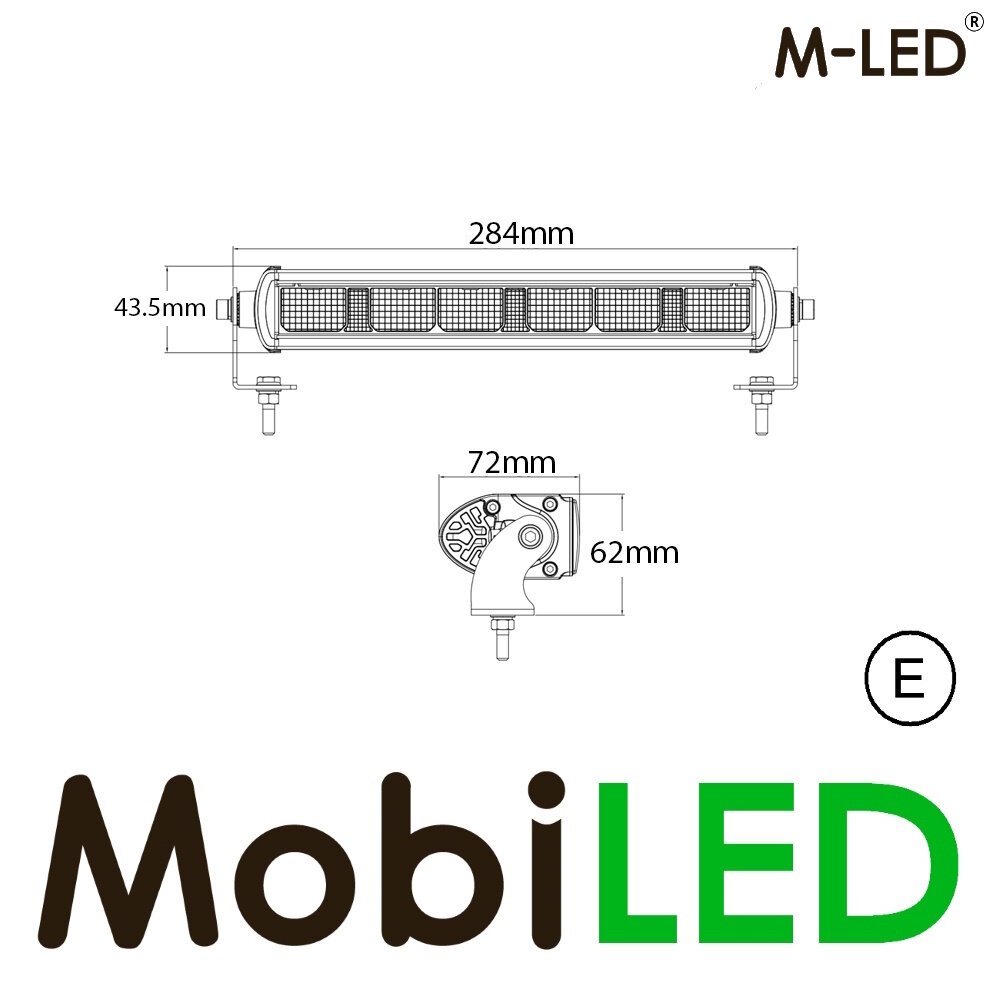 M-LED M-LED Barre lumineuse avec feu de position 284mm E-marque M-LED M-LED Barre lumineuse avec feu de position 284mm E-marque