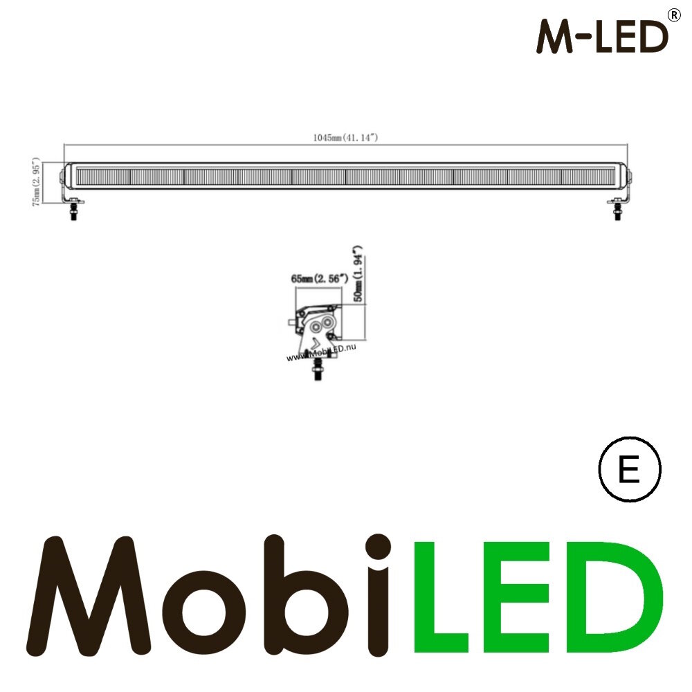 M-LED M-LED Gladiator with wiring kit 41 inch/104,5 cm E-mark