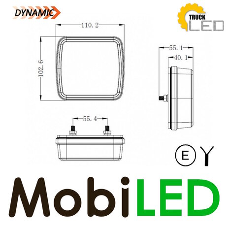 TruckLED Dynamisch achterlicht Links  3 functies E-keur TruckLED Dynamisch achterlicht Links  3 functies E-keur