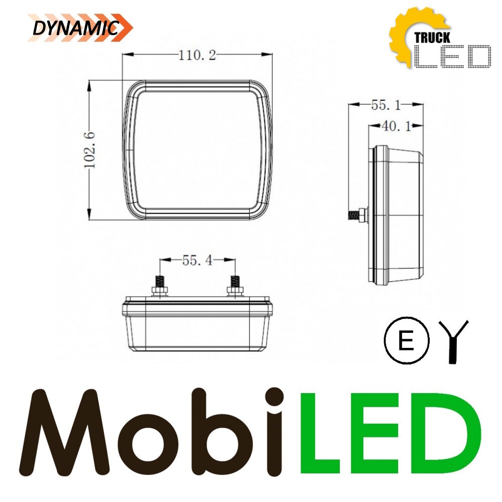 TruckLED Dynamisch achterlicht  Rechts 3 functies E-keur TruckLED Dynamisch achterlicht  Rechts 3 functies E-keur