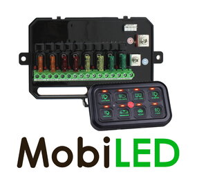 Bedieningspaneel met power unit 8 knops 12/24V Bedieningspaneel met power unit 8 knops 12/24V