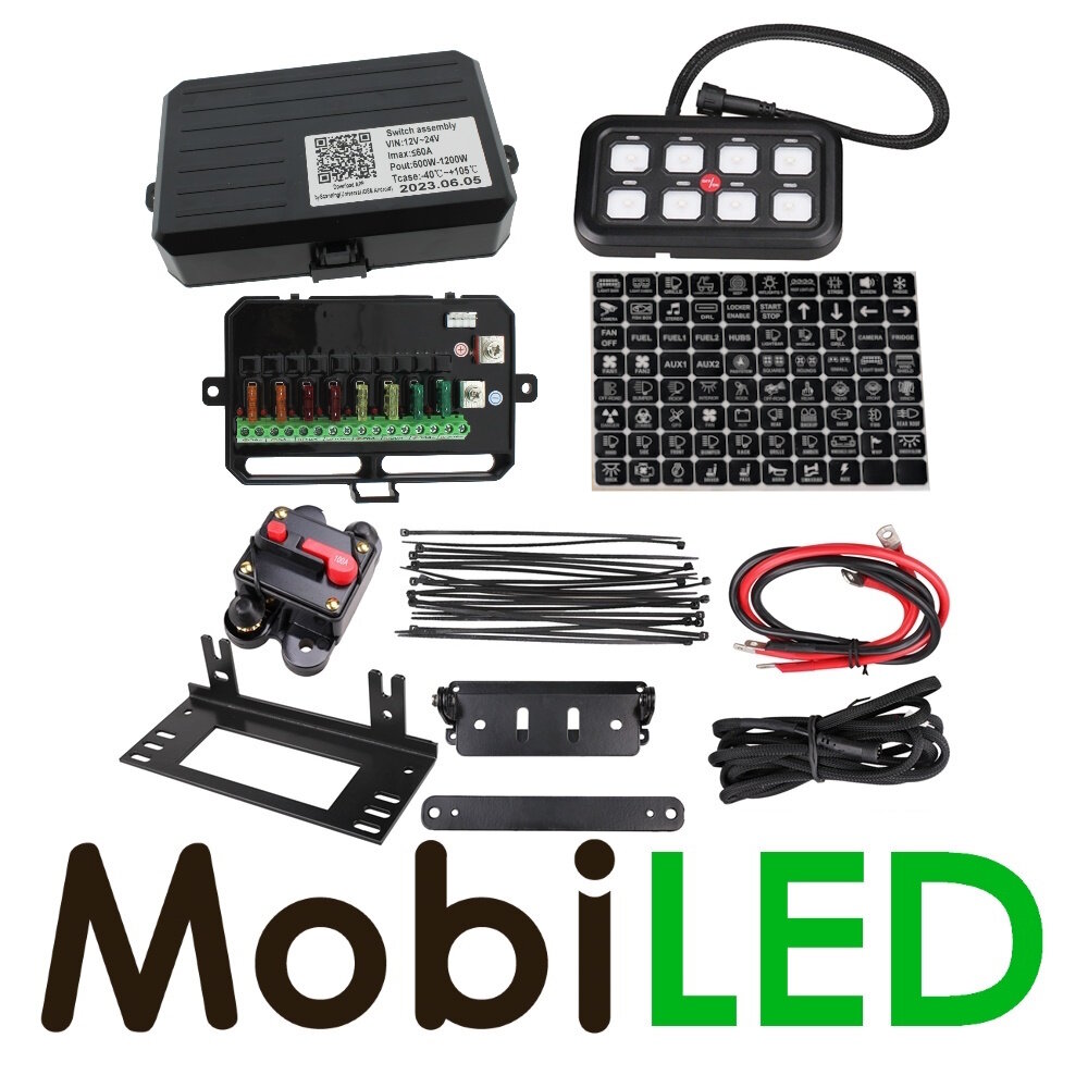 Control panel with power unit 8 buttons 12/24V Control panel with power unit 8 buttons 12/24V