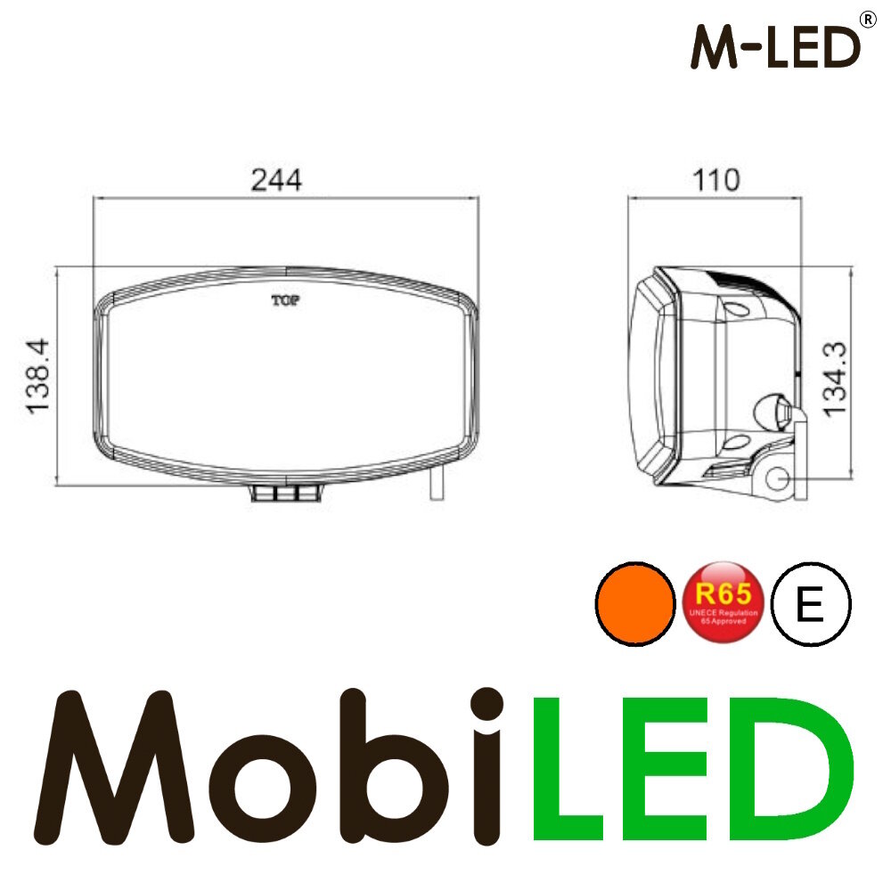 M-LED M-LED Saturn Projecteur loin avec feu de position blanc/ambre