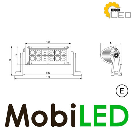 TruckLED D-type Lampe de travail combi 22 watts E-marque