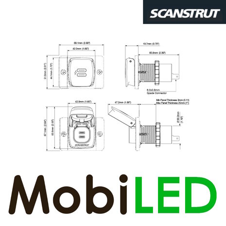 Scanstrut Flip Pro Max USB fast charger Scanstrut Flip Pro Max USB fast charger