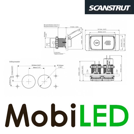 Scanstrut Flip Pro Multi USB et 12V chargeur rapide