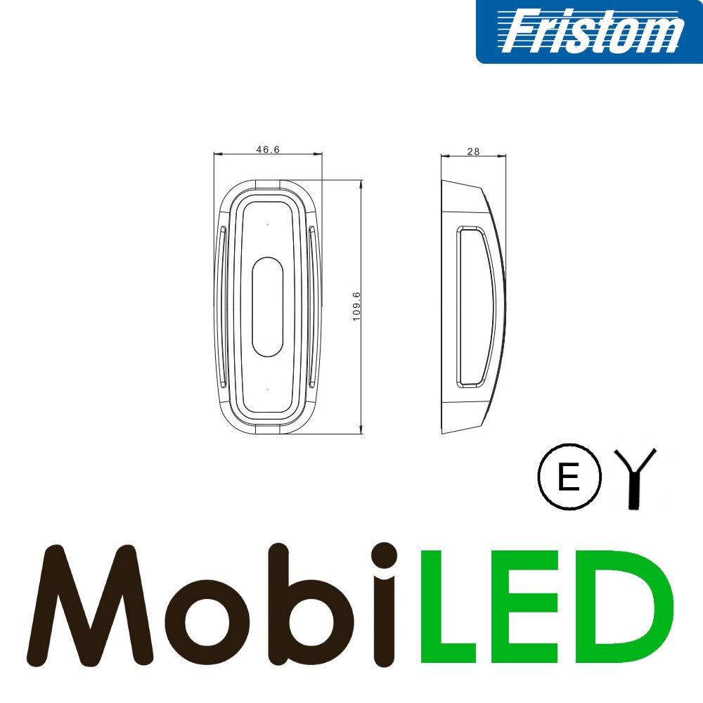 Fristom Zijmarkering / contourverlichting amber/wit/rood opbouw 12-24 volt Fristom Zijmarkering / contourverlichting amber/wit/rood opbouw 12-24 volt