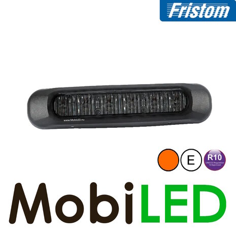 Fristom Fristom Flitser Amber compact Dark look 6 leds E-keur Fristom Fristom Flitser Amber compact Dark look 6 leds E-keur