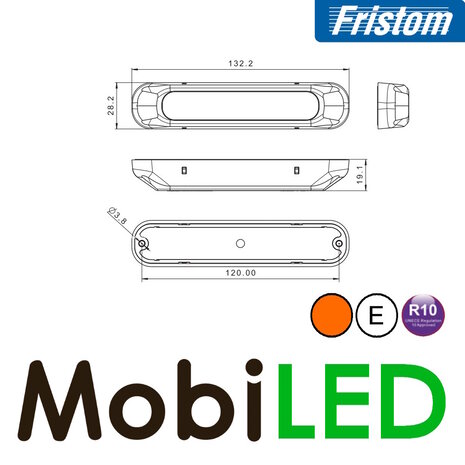Fristom Fristom Flasher Amber compact Dark 6 LEDs Fristom Fristom Flasher Amber compact Dark 6 LEDs