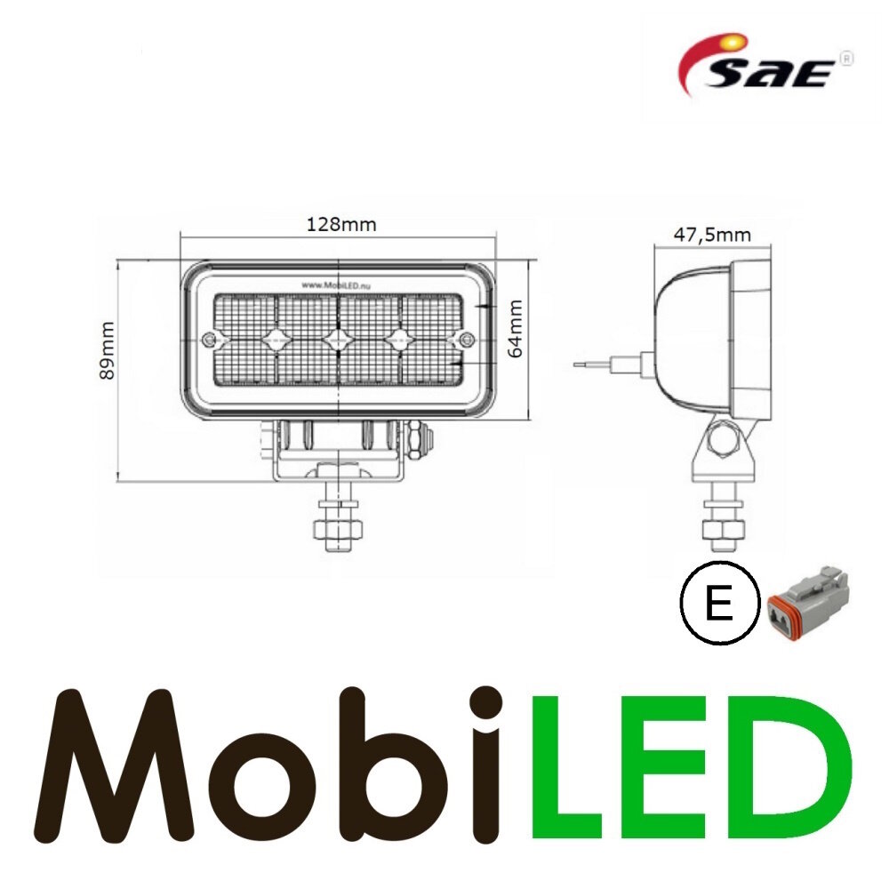 SAE Lampe de travail 12W  E-marque IP68