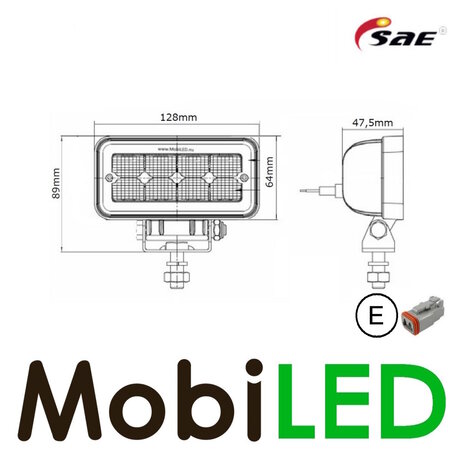 SAE Werklamp 12W E-keur IP68 SAE Werklamp 12W E-keur IP68