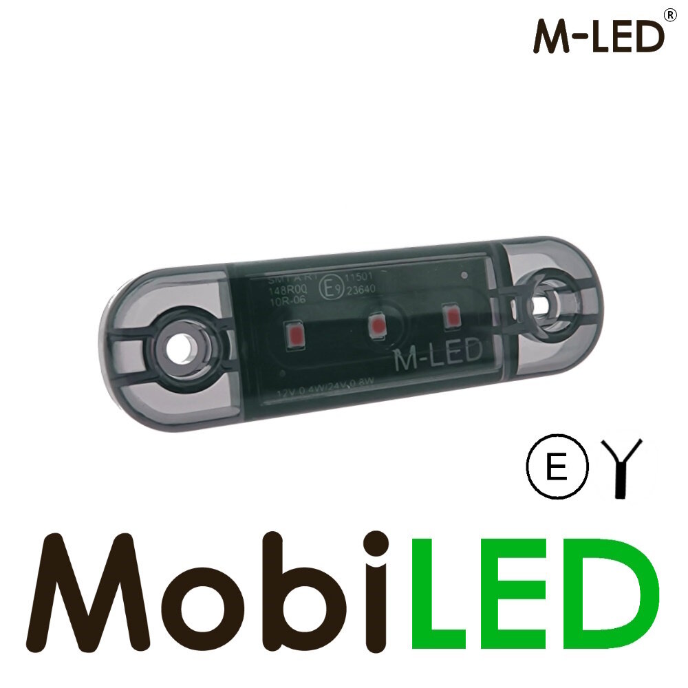 M-LED M-LED Marquage ligne slim rouge lentille dark E-marque 12-24 volts