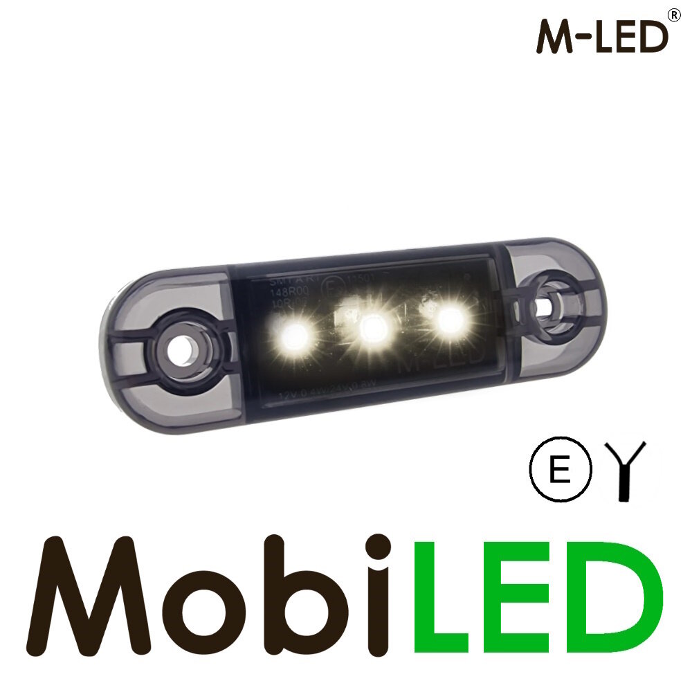 M-LED M-LED Marking slim line white dark look E-mark 12-24 volts