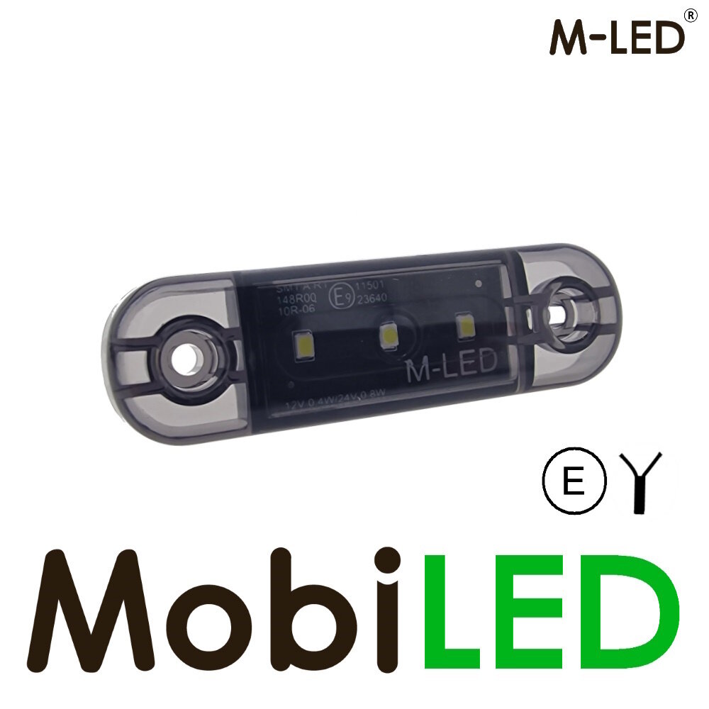 M-LED M-LED Marking Slim line dark look white E-mark 12-24 volts M-LED M-LED Marking Slim line dark look white E-mark 12-24 volts