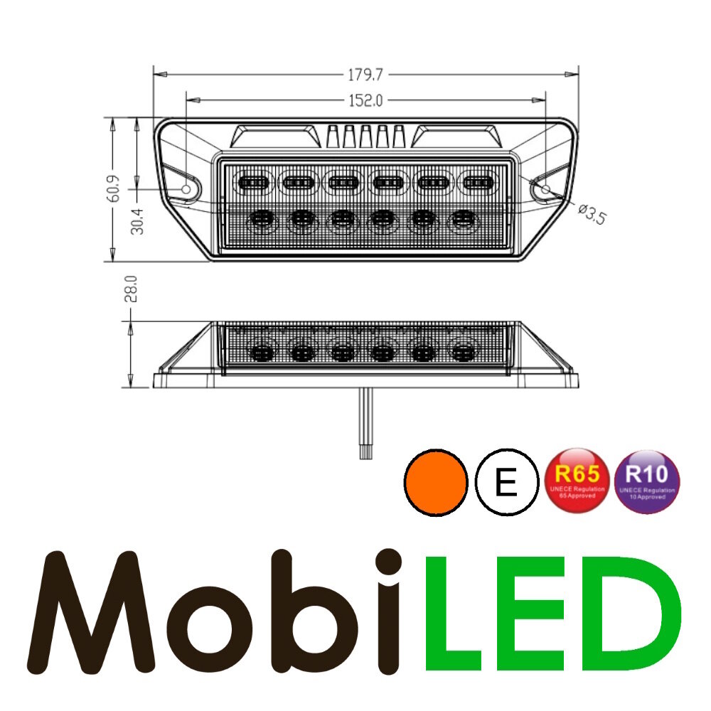 Lampe combinée en saillie "scene light" Blanche avec flasheur