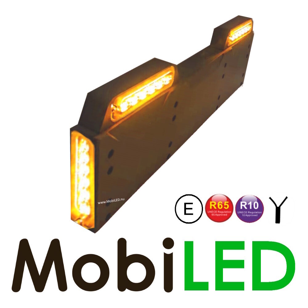 License plate with amber flashers