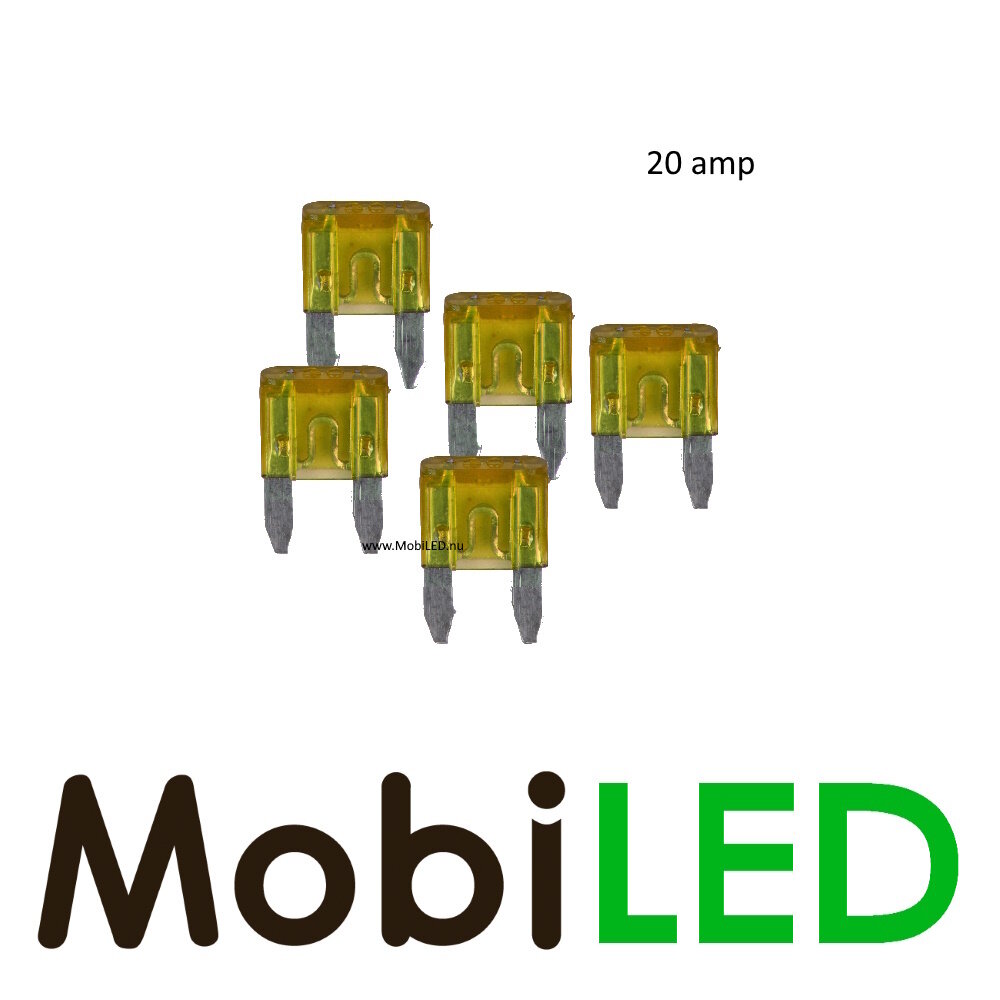 20 ampère mini steekzekering 5 stuks 20 ampère mini steekzekering 5 stuks