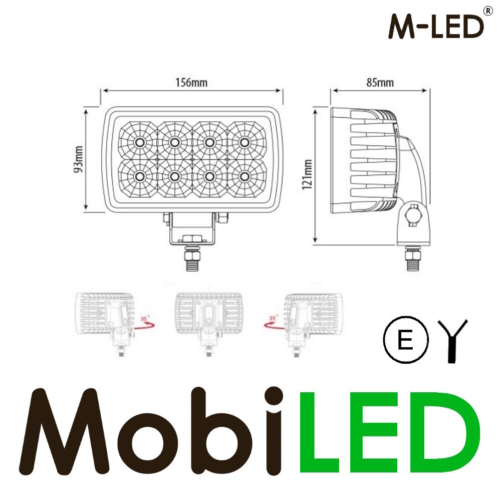 M-LED M-LED Werklamp 40W verstelbaar E-keur M-LED M-LED Werklamp 40W verstelbaar E-keur