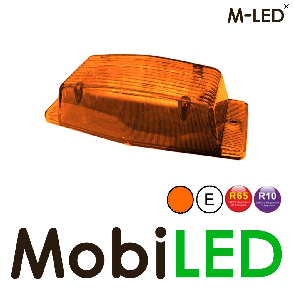M-LED M-LED Dubbelbrander met flitser klassieke stijl amber lens