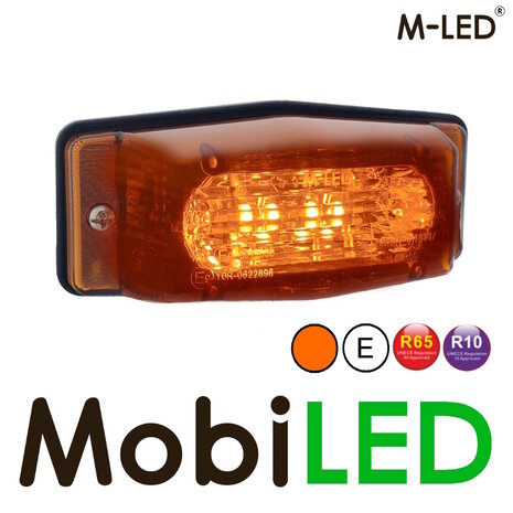 M-LED M-LED Dubbelbrander met flitser klassieke stijl amber lens