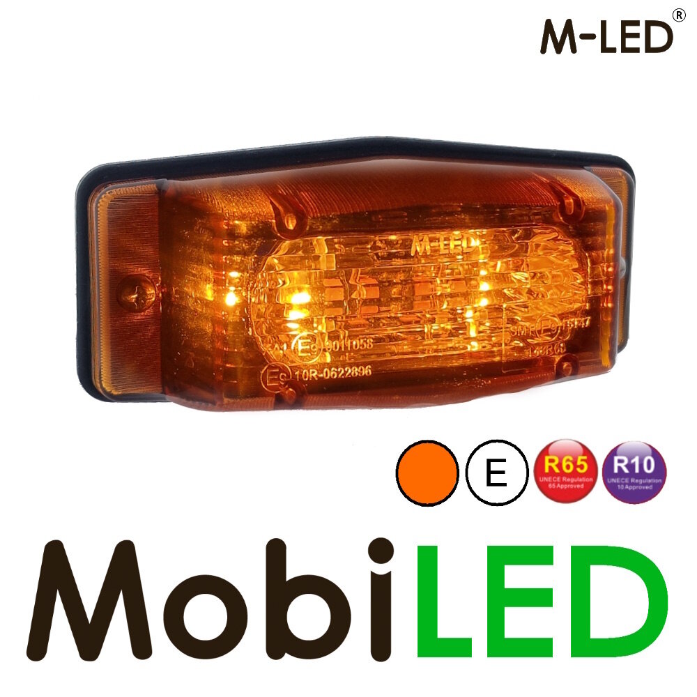 M-LED M-LED Dubbelbrander met flitser klassieke stijl amber lens